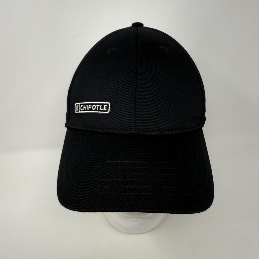 Chipotle Restaurant Employee Adjustable Black Organic Cotton Hat Open Back